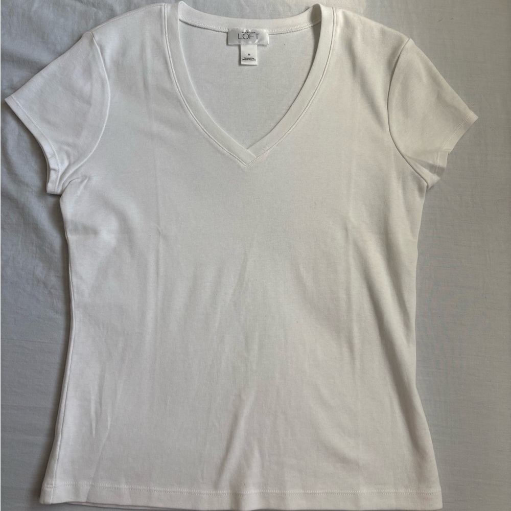 LOFT Women's Classic White Short Sleeve Tee